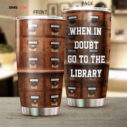 library cabinet book stainless steel tumbler