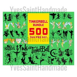 500 files tinkerbell bundle svg, disney svg, tinkerbell svg, fairy dust svg, princess svg, disney princess svg, fairy sv