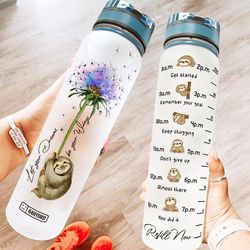 sloth dandelion let your dreams let your wings water bottle daughter son gift idea sport water bottle plastic 32oz