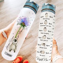 let your dreams be your wings penguin dandelion water bottle gift for penguin lovers sport water bottle plastic 32oz