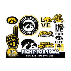 10 file fight for iowa svg bundle