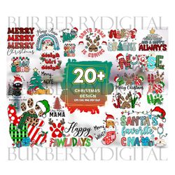 20 Files Christmas Design Bundle SVG Sublimation, Christmas Svg