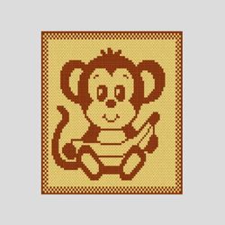 loop yarn finger knitted monkey with banana blanket pattern pdf download