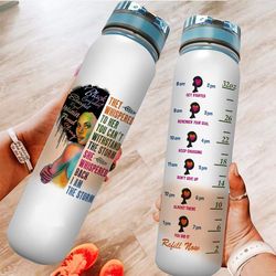 black confident educated royal melanin proud strong water bottle african woman sport water bottle plastic 32oz