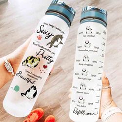 sexy pretty beautiful cat water bottle adorable cat bottle birthday gift idea sport water bottle plastic 32oz