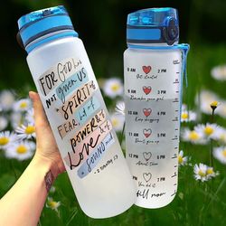 for god has not given us spirit of fear power love sound water bottle gift for family members water bottle plastic 32oz