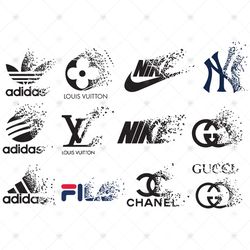 fashion brand logo bundle svg, trending svg, fashion brand logo, adidas logo svg, louis vuitton svg, lv logo svg, nike l