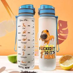 i licked it so it's mine funny cartoon dog water bottle friends gift dog fans gift sport water bottle plastic 32oz