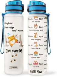 your height doesn't matter get over it corgi dog water bottle funny gift for friends sport water bottle plastic 32oz