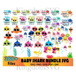 380 baby shark bundle svg, baby shark party, kids svg