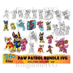 24 paw patrol bundle svg, dog patrol svg, dog patrol clipart