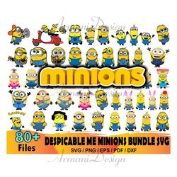 80 despicable me minions bundle svg, minion svg, cartoon svg