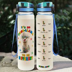 autism awareness llama sport water bottle it's no probllama to different sport water bottle plastic 32oz