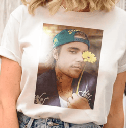 justin bieber flower t-shirt, singer t-shirt, gift for fan, unisex shirt