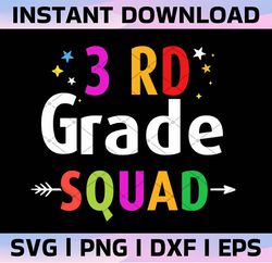 third grade squad png, 3rd grade, teacher squad, back to school, sublimation design downloads