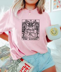 the lovers tarot card shirt, skeleton tarot card tee, skeleton tarot card shirt, tarot card shirt, tarot card tee, mysti