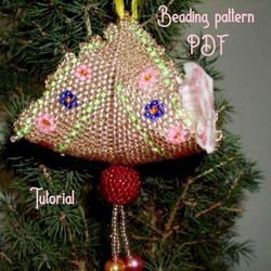 beading pattern pdf. christmas tree decoration. tutorial step by step. digital pattern pdf