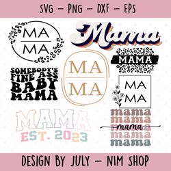 bundle mama svg, mom svg, leopard mama svg, circle mama svg, cheetah mama, mama shirt svg, retro mama svg