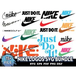 nike logos svg bundle, nike logo, nike symbol, nike just do it logo, nike logo png, nike svg, original nike logo