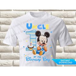 baby mickey mouse uncle of the first birthday boy iron on transfer baby mickey mouse iron on transfer baby mickey mouse