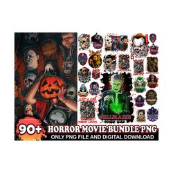 90 bundle halloween png, horror movies characters png