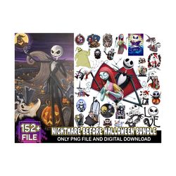 152 nightmare before halloween png bundle