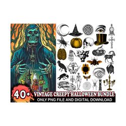 vintage creepy halloween clipart graphic png