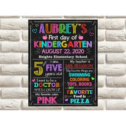 first day of school chalkboard sign any grade, back to school sign chalkboard, photo prop, printable, first day of kinde