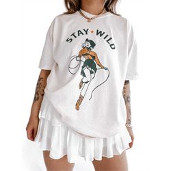 stay wild cowgirl tee | bohemian retro vintage comfort colors graphic tee | retro graphic tee | grunge hippie boho graph