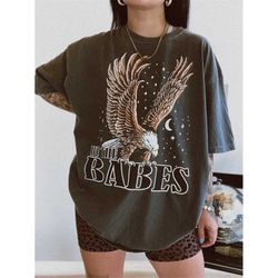 We The Babes Eagle Tee, Vintage inspired graphic tee, comfort colors shirt