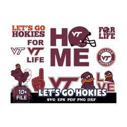 10 file let's go hokies svg bundle