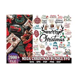 2000 mega christmas bundle svg, christmas svg, merry christmas svg, christmas cut files, xmas svg