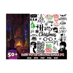 50 harry potter christmas svg, christmas svg, harry potter svg, hogwarts svg, hogwarts house svg, harry potter vector, h