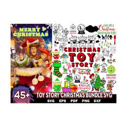 45 christmas toy story bundle svg, christmas svg, toy story svg, santa svg instant download