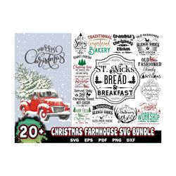 20 designs christmas farmhouse svg bundle, christmas svg, farmhouse svg, christmas cut files