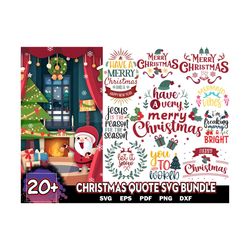 20 christmas quote design svg bundle, merry xmas svg, christmas svg, xmas svg, instant download