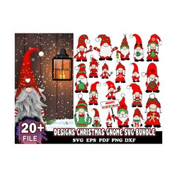 20 designs christmas gnome svg bundle, christmassvg, xmas svg, merry christmas svg, gnome svg, christmas svg files for c