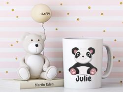 mug panda - mug to personalize with child's first name - panda gift - animal mug - panda chocolate mug - panda cup -