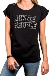 womens shirt slogan - i hate people - funny gift for her vintage retro summer tshirt top