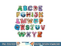 abc cute monster alphabet halloween teacher costume kids png, sublimation copy