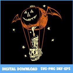 hot air balloon pumpkin halloween svg, pumpkin svg, skull svg, halloween svg, png eps dxf file
