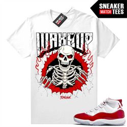 cherry 11's shirts to match sneaker match tees white 'toprank wakeup'