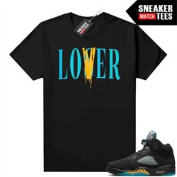 aqua 5s shirts to match sneaker match tees black 'lover'