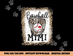 bleached baseball mimi leopard game day baseball mothers day png, sublimation copy