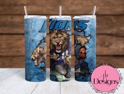 detriot lions football   sublimation tumbler wraps 20oz and 30oz included