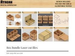 multipurpose boxes / glowforge box files / laser cut files box bundle / svg digital download 429