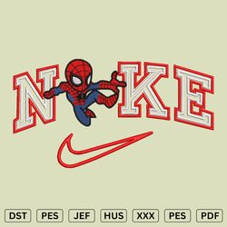 nike spiderman embroidery design - dst, pes, jef