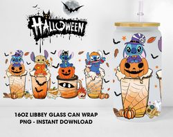 halloween coffee cartoon glass wrap png, spooky vibes 16oz libbey glass can wrap png, trick or treat can wrap png