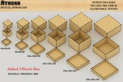 Laser cut Box and Cover Bundle / Gift box Svg files Glowforge laser cut plan 277