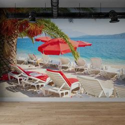 summer beach vacation mural self-adhesive